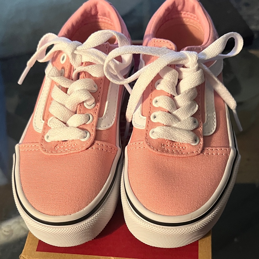 Vans Kids Pink and White Sneakers